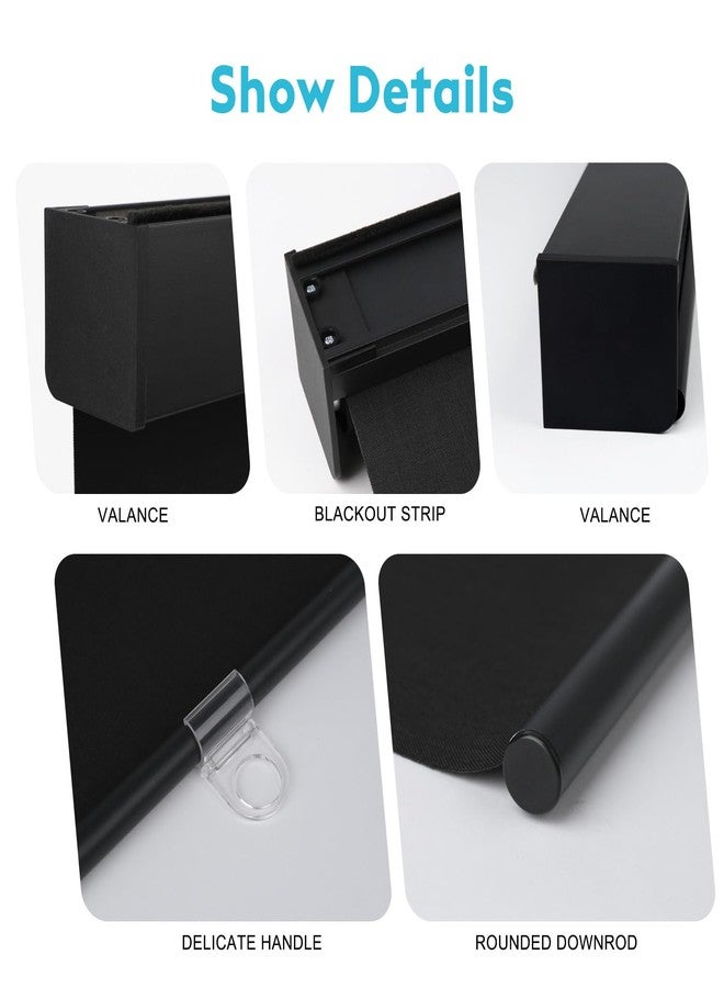 Blindify Blackout Roller Shades, Free-Stop Cordless Roller Blinds for Windows, Thermal Insulated Fabric Window Shades UV Protection for Home, Office, Bedroom, Door, Black, 34" W x 72" H - Image 4
